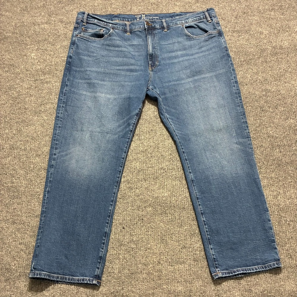 Mutual Weave‎ The Straight Jeans Mens Size 52x30 Blue Denim Stretch High Rise